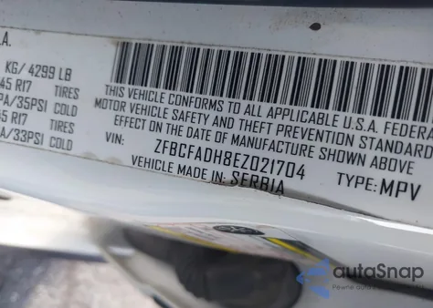 2014 Fiat 500L Trekking from USA, damaged, VIN ZFBCFADH8EZ021704